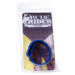 Rude Rider Cockring silicone 3 Snaps Bleu